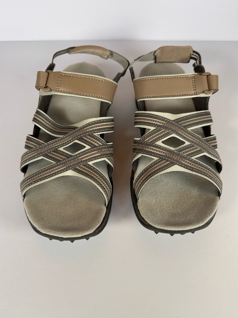 FootJoy FJ Women's Spiked Golf Sandals Strappy Taupe Grey Tech Comfort Size 9 - Picture 2 of 6